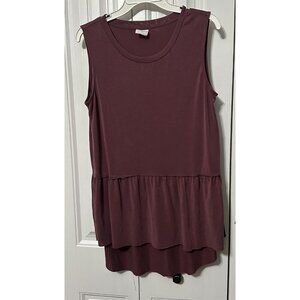 Sleeveless Burgundy Tunic Top